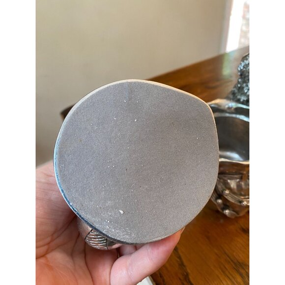 Vintage 1999 Royal Gallery Collection Silver-Toned Metal Lidded Santa Jar - Picture 7 of 11